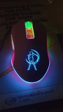 Ratón óptico retroiluminado de color rosa para ordenador, Mouse silencioso con cable, moda Sailor Moon, 2400DPI