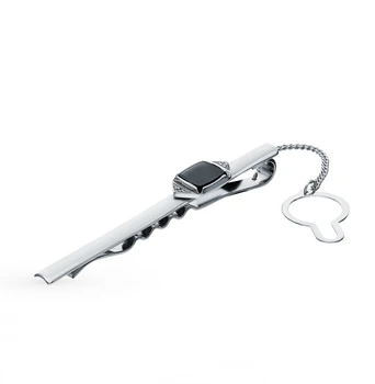 

Silver tie clip with cubic zirconia sunlight sample 925