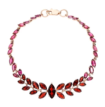

Gold bracelet with cubic zirconia and Garnet sunlight sample 585