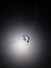 Collar de hilo de pescar transparente para mujer, cadena Invisible de Color plateado, gargantilla de diamantes de imitación para mujer