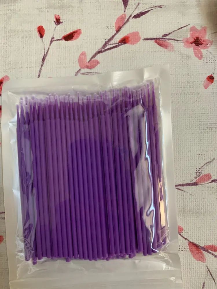 100pcs Micro Brushes Disposable Applicator Swab for Eyelash Extension Mascara Brush Eye Makeup Glue Remove Tool Cotton Soft Swab reviews №1 178540