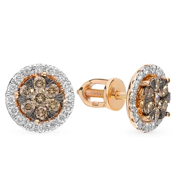 

Gold earrings with cognac diamonds sunlight sample 585