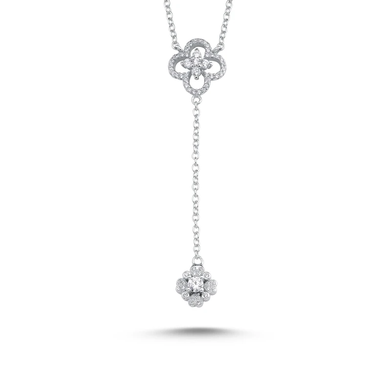 

Silver 925 Sterling Zircon Cubic Zirconia Dangle Necklace