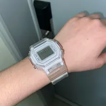 Relojes electrónicos para hombre y mujer, pulsera Digital LED transparente con correa de silicona de oro rosa, reloj deportivo femenino