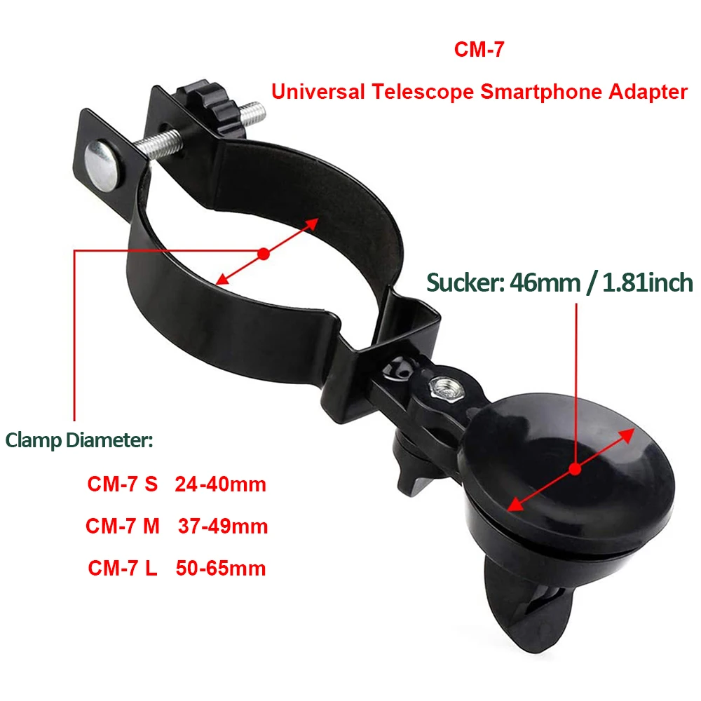 CM-7 Universal Smart Phone Telescope Photography Adapter with Sucker for Monocular Scope etc. |