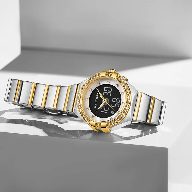 Kademan Top Luxury Brand Lady Fashion Casual Simple Steel Mesh Strap Women Watches Wristwatch Gift for 3