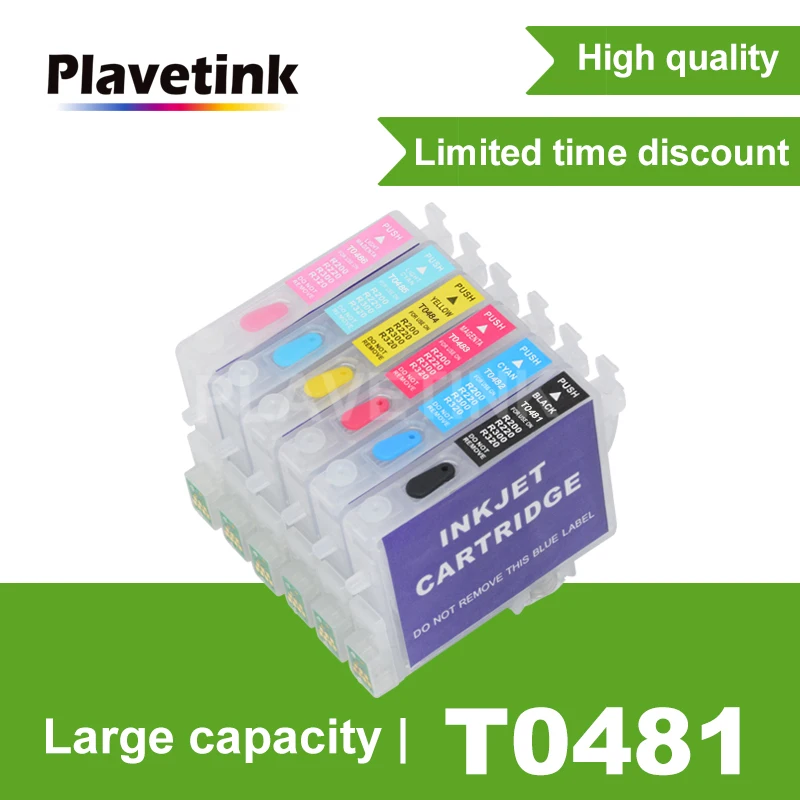 

Plavetink T0481 Refill Ink Cartridge For Epson Stylus Photo R200 R220 R300 R300M R320 R340 RX500 RX600 RX620 RX640 Printer