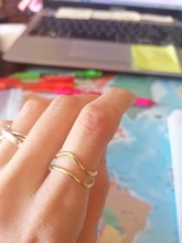 XIYANIKE-anillos de plata de ley 925 para mujer y parejas, joyería de fiesta curva de doble capa chapada en oro