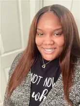 Pelucas de cabello humano brasileño Remy, pelo con parte en U ombré, Rubio degradado liso, medio abierto, color negro, 180%