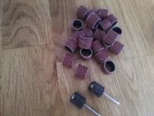 XCAN-Juego de tambor de lijado #80 #100 #120, grano con mandril de lijado de 6,35mm y 12,7mm para herramientas rotativas Dremel, bandas de lijado