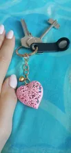 Llavero con forma de corazón de metal, reloj de metal colorido y reloj, colgante de llavero, regalo 1