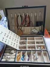 Caja de almacenamiento de joyas de cuero PU, embalaje multifunción portátil de estilo europeo con cajón, regalo de invierno