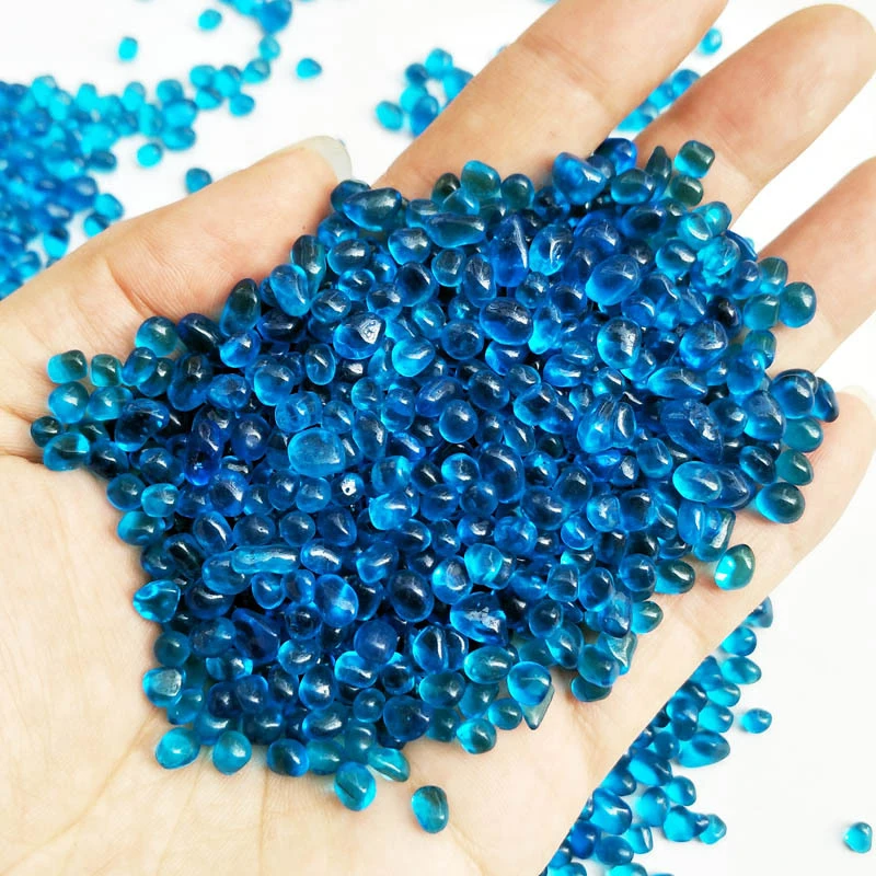 50g Natural Aquarium Decoration Stone Pebble for Fish Tank Sea Blue Glass Sand Ornaments aquarium decoration stones