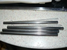 Pajitas de Metal reutilizables para hacer leche, juego de pajitas de acero inoxidable 304, tubos rectos de Boba, 12mm