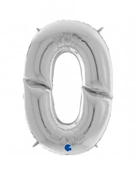 

Balloon Number 0 Silver 162cm