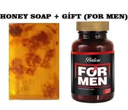 (Подарочные элементы) натуральное Медовое мыло ручной работы 100гр + подарок еда мягкая мужская т здоровье 120 Капсулы Экстракт для мужчин