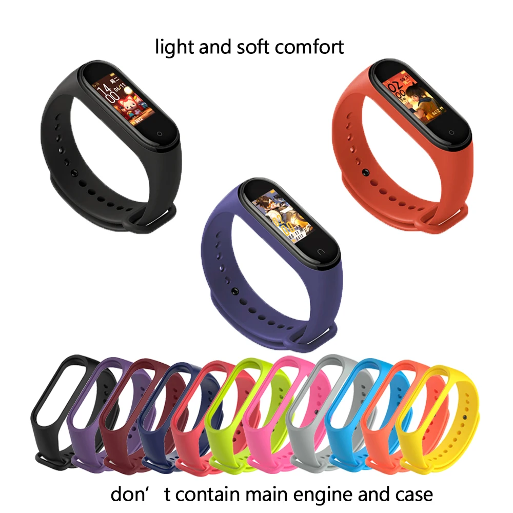 Ремешок для спортивных часов mi band 3 браслета антиутерянный усиленный силиконовый