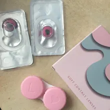 2 unids/par Rosa lentes accesorios de anime de lentes de contacto de Color lentes de Color ojo póngase en contacto con Lenases Yealry UYAAI Anime cosplay