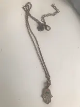 1PC turco de mal de ojo mano COLLAR COLGANTE Hamsa para mujer joyería de Color hueco clavícula cadenas de enlace