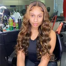 Ali Coco-mechones de pelo brasileño con degradado, extensiones de cabello humano Remy de color resaltado con cierre, P4/30