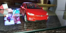 1:32 modelo Tesla X coche en miniatura de aleación con tirar juguete electrónico con simulación de luces y música modelo juguetes para niños de regalo