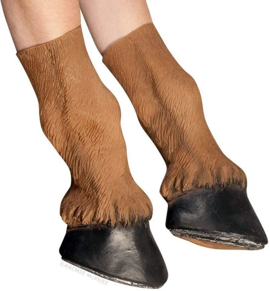 LatexRubberHorseHeadMaskHoovesGlovesHalloweenPartyAdult