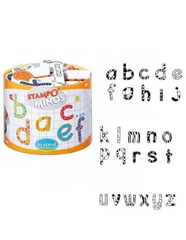 

STAMPS FOAM AND RUBBER STAMPOMINOS ALADINE 26 ALPHABET STAMPS LOWERCASE
