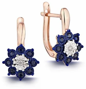 

Lucas gold earrings with sapphires and diamonds in red gold
