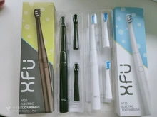 XFU Seago-cepillo de dientes eléctrico para adulto, batería Sónica, soporte para cepillo de dientes con 3 cabezales de repuesto, IPX7 resistente al agua, tiempo inteligente