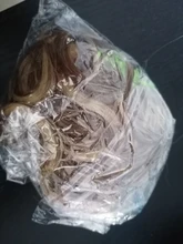 1 pieza de cabello sintético resistente al calor, moño rizado elástico, mezcla de pelo gris, Rubio, Natural, extensión de cabello #277409