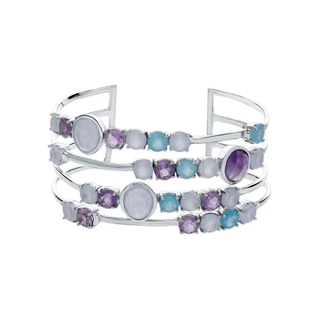 

Silver Bracelet with alpanite and jadeite sunlight sample 925