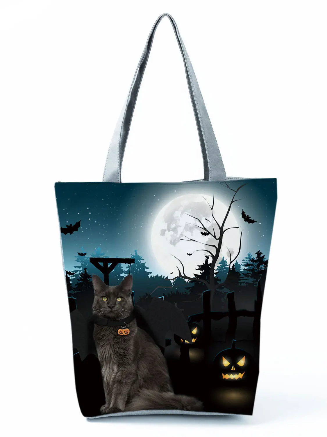2022 Cool Fashion Handbag Female Cats Print 3D Tote Travel Women Shoulder Bag Foldable High Capacity Shopping Bag Custom Pattern 