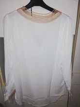 Chiffon Blouse Tops Embroidery Shirt Women V-Neck Blusas Long-Sleeve Mujer White E226