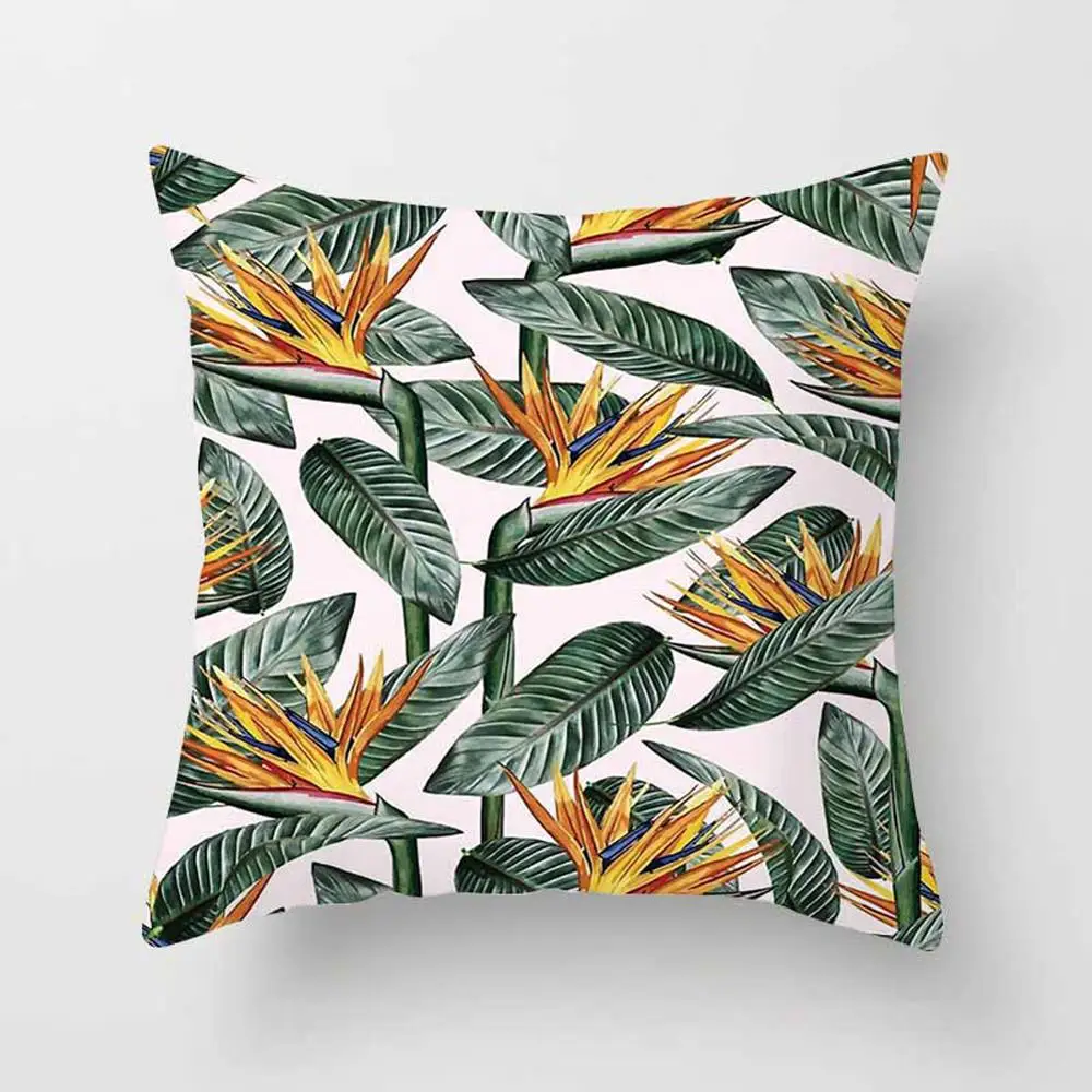 Tropical Leaf Cactus Monstera Polyester Case Cusion Green Leaves Throw Sofa Car Cushion Home Decor Decorative Pillowcase New 