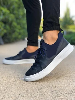 

BA0203 Step-in Casual High Bottom Navy Blue Men 'S Shoes 425669872