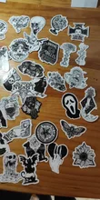 Pegatinas de grafiti para chica y calavera de estilo gótico, color blanco y negro, para portátil, equipaje, guitarra, monopatín, calcomanía, juguete para niños, 10/30/50 Uds.