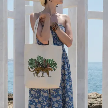 

Angemiel Bag Leaves and Cheetah Cloth Bag