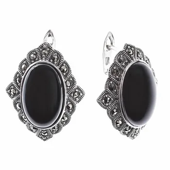 

Silver earrings with Marcasite