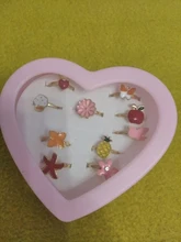 Kids Rings Day-Jewelry Plastic Korean-Style Girls Child Resin-Alloy Cute Cartoon 