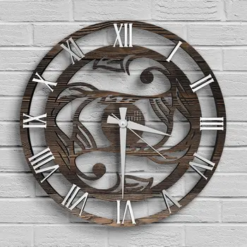 

Personalized Pisces Sign Design Wooden Wall Clock-Model A5