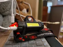 Mini Flashlight Led-Headlamp Powerful Outdoor 18650 Battery Camping COB Portable Q5 Built-In