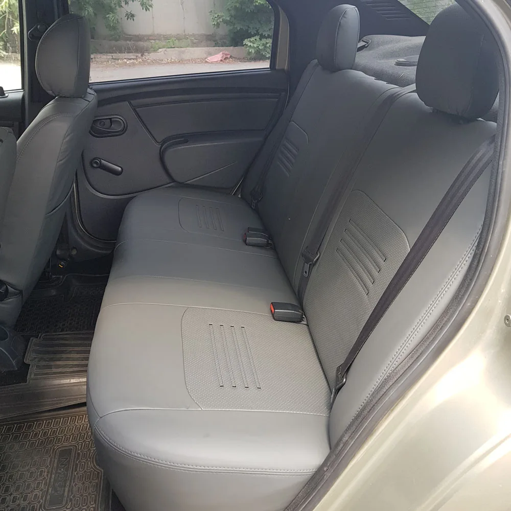 Для Renault Logan(Рено Логан) 2004-2013 / Duster(Дастер) 2011- г.в.(ЦЕЛЬНАЯ ЗАДНЯЯ СПИНКА) модельные чехлы из экокожи