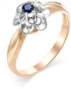 

Master brilliant flower ring with 1 sapphire in red gold