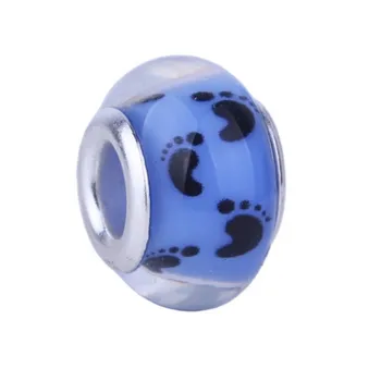 

ANGEMIEL Baby Footprint Purple Charm With Create Own style