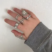 DIEZI-Conjunto de anillos para articulaciones estilo Hip Hop para mujeres y niñas, sortijas bohemias, Color dorado, Estilo Vintage