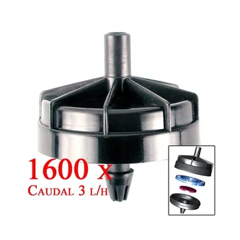 

Gotero Autocompensante Seta 3 l/h. 1600 unidades|Precio neto unitario por pedido de 1600 unidades a 0,12 €.