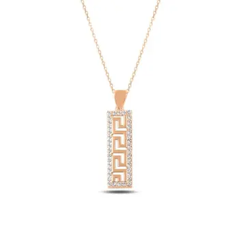 

Angemiel 925 Sterling Silver Zircon Necklace-Rose Gold Plated