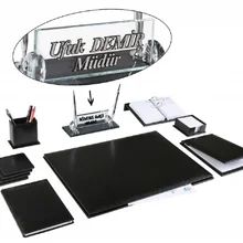 AKSU офисный бизнес кожаный стол набор блокнот набор именная табличка набор и хрустальный стол табличка