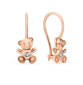 

Gold earrings with diamonds sunlight sample 585