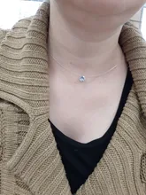 Collar de hilo de pescar transparente para mujer, cadena Invisible de Color plateado, gargantilla de diamantes de imitación para mujer